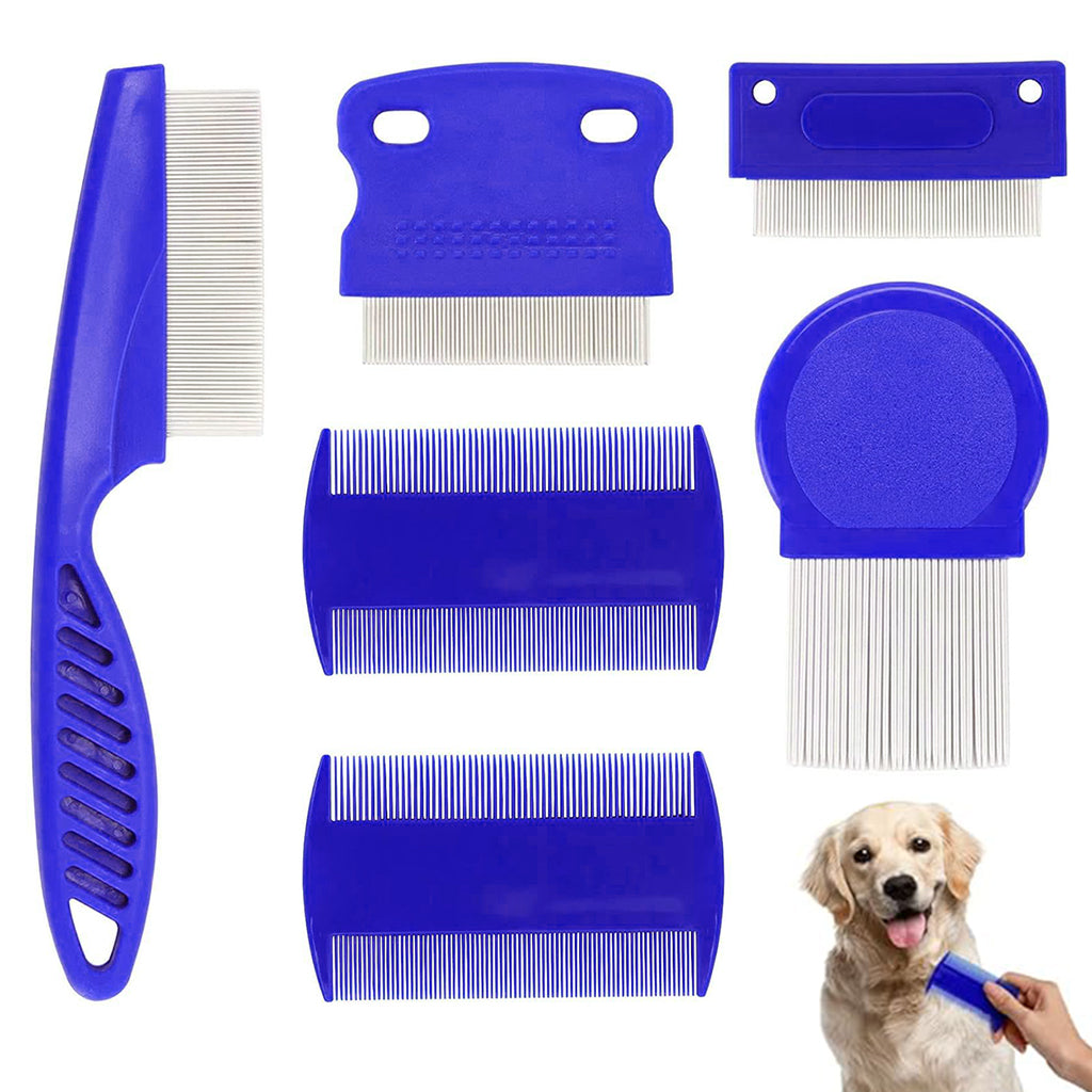 Qpets 6Pcs Flea Combs for Cats Dogs Double-sided Flea Combs Metal Fine Teeth Flea Combs with Handle Pet Grooming Tool Grooming Combs Qpets 6Pcs Flea Combs for Cats Dogs Double-sided Flea Combs Metal Fine Teeth Flea Combs with Handle Pet Grooming Tool Grooming Combs